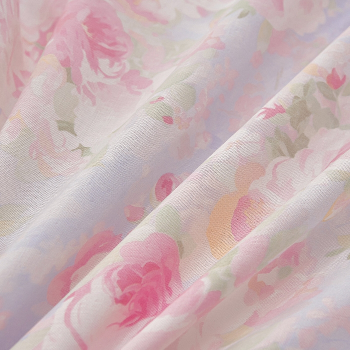 91家纺网 家纺一手货源 找家纺 绘萱家居 2026春夏新款纯棉100%全棉双层纱镂空花边工艺款床裙四件套 CQ黎明心境