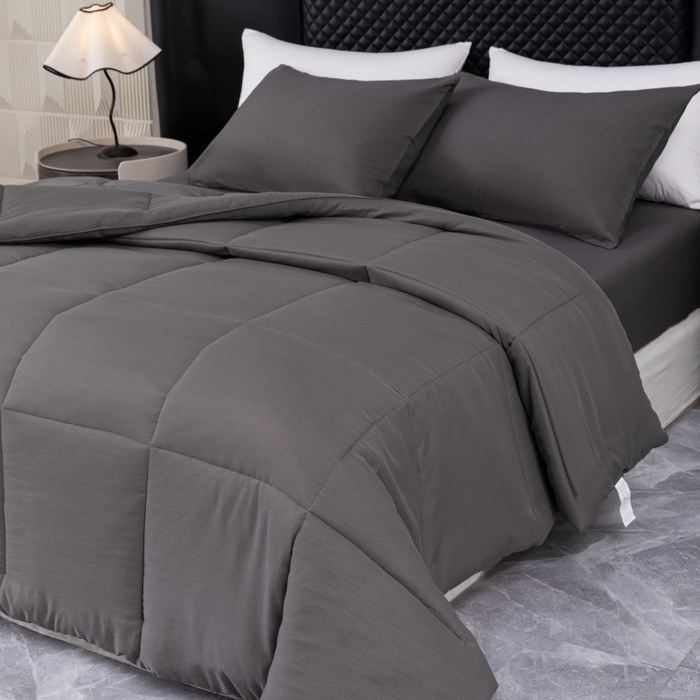 91家纺网 家纺一手货源 找家纺 合纵跨境工厂 2025新款爆款水洗棉被芯四季款跨境外贸JIT一件代发TEMU亚马逊希音包过核价单被子 深灰色