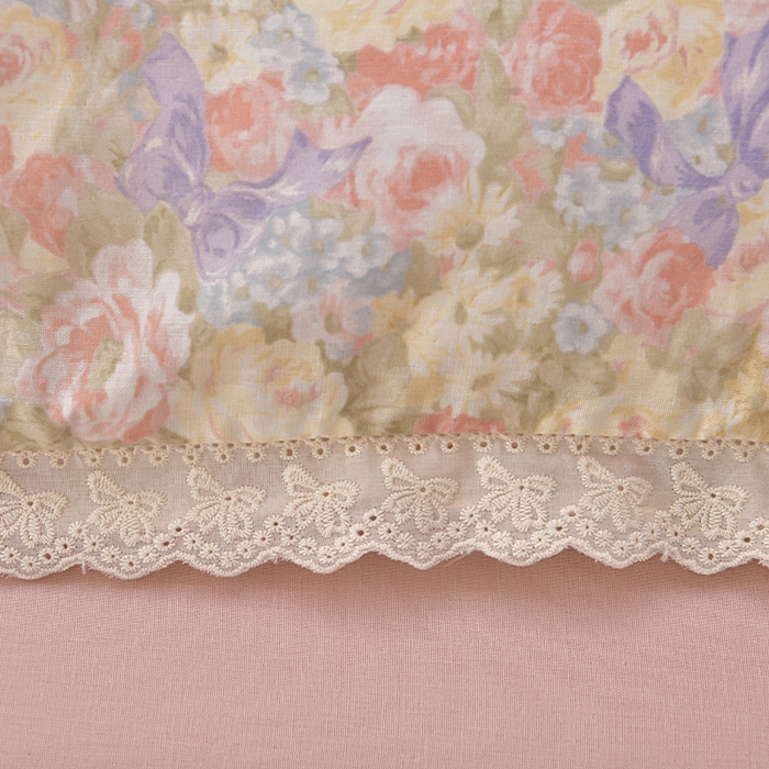 91家纺网 家纺一手货源 找家纺 绘萱家居 2026春夏新款纯棉100%全棉双层纱镂空花边工艺款床裙四件套 CQ暖阳绿意