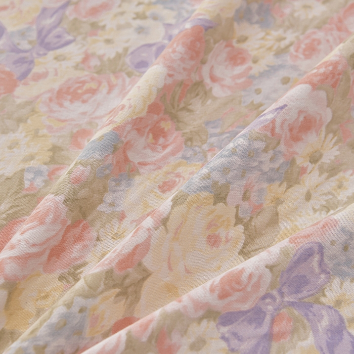 91家纺网 家纺一手货源 找家纺 绘萱家居 2026春夏新款纯棉100%全棉双层纱镂空花边工艺款床裙四件套 CQ暖阳绿意