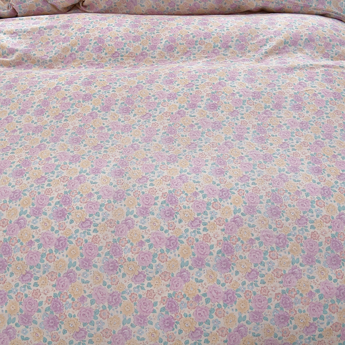 91家纺网 家纺一手货源 找家纺 绘萱家居 2026春夏新款纯棉100%全棉双层纱镂空花边工艺款床裙四件套 CQ森林与海米