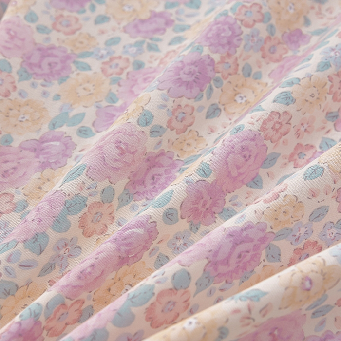 91家纺网 家纺一手货源 找家纺 绘萱家居 2026春夏新款纯棉100%全棉双层纱镂空花边工艺款床裙四件套 CQ森林与海米