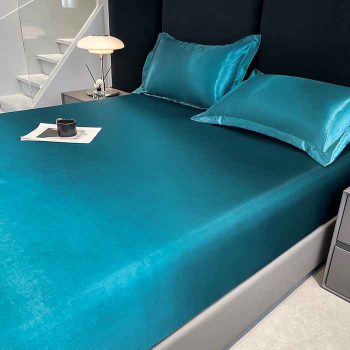 91家纺网 家纺一手货源 找家纺 合纵跨境工厂 2025新款水洗真丝床笠隔尿床单床垫保护套跨境外贸JIT一件代发TEMU亚马逊希音包过核价TPU防水床笠 \" 巴黎蓝