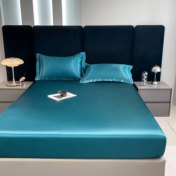 91家纺网 家纺一手货源 找家纺 合纵跨境工厂 2025新款水洗真丝床笠隔尿床单床垫保护套跨境外贸JIT一件代发TEMU亚马逊希音包过核价TPU防水床笠 \" 巴黎蓝