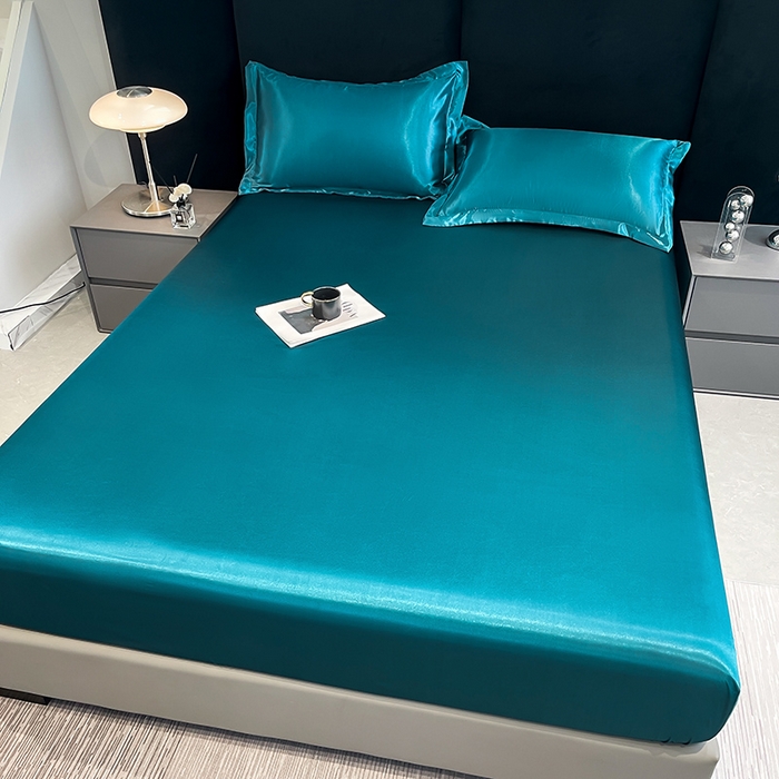 91家纺网 家纺一手货源 找家纺 合纵跨境工厂 2025新款水洗真丝床笠隔尿床单床垫保护套跨境外贸JIT一件代发TEMU亚马逊希音包过核价TPU防水床笠 \" 巴黎蓝