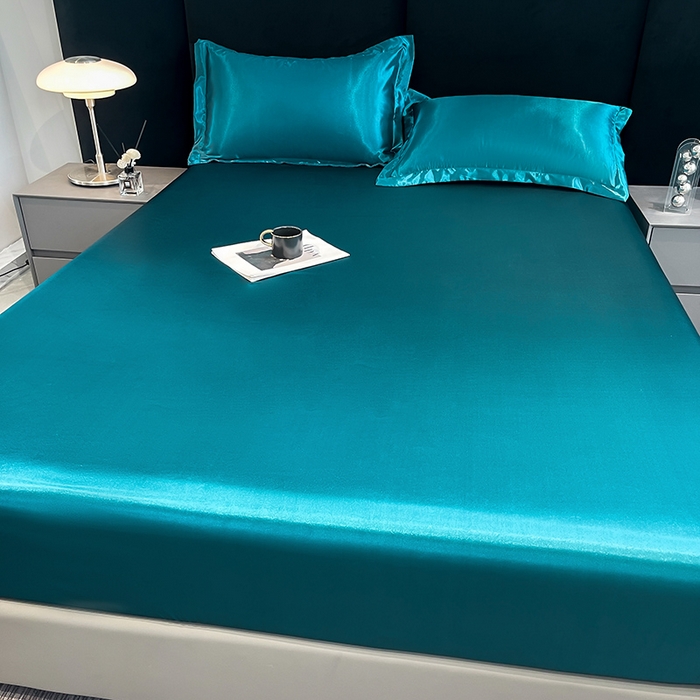 91家纺网 家纺一手货源 找家纺 合纵跨境工厂 2025新款水洗真丝床笠隔尿床单床垫保护套跨境外贸JIT一件代发TEMU亚马逊希音包过核价TPU防水床笠 \" 巴黎蓝