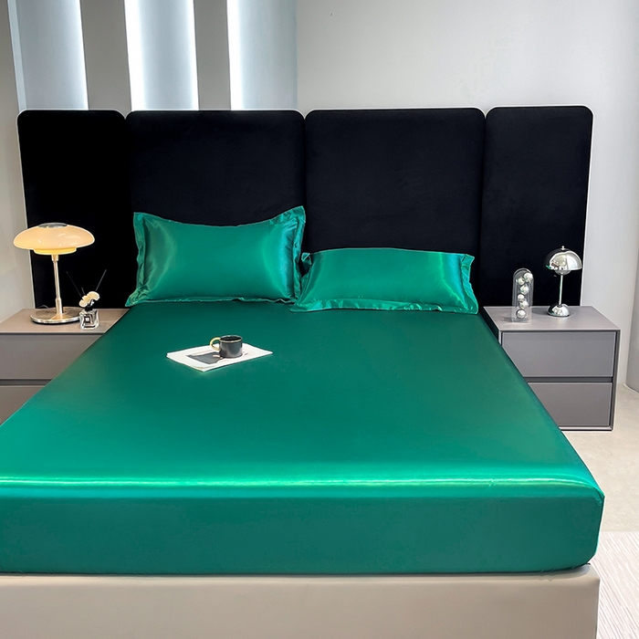 91家纺网 家纺一手货源 找家纺 合纵跨境工厂 2025新款水洗真丝床笠隔尿床单床垫保护套跨境外贸JIT一件代发TEMU亚马逊希音包过核价TPU防水床笠 \" 翡翠绿