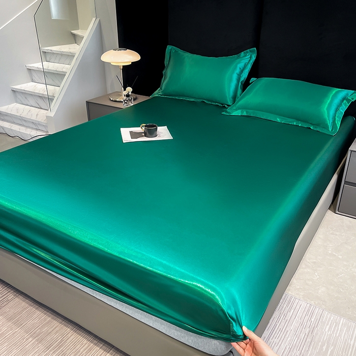 91家纺网 家纺一手货源 找家纺 合纵跨境工厂 2025新款水洗真丝床笠隔尿床单床垫保护套跨境外贸JIT一件代发TEMU亚马逊希音包过核价TPU防水床笠 \" 翡翠绿