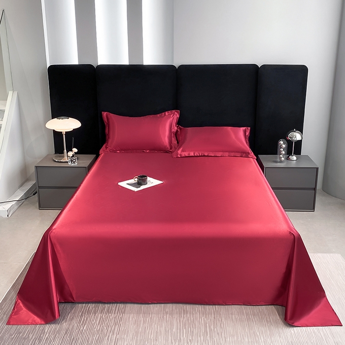 91家纺网 家纺一手货源 找家纺 合纵跨境工厂 2025新款水洗真丝床笠隔尿床单床垫保护套跨境外贸JIT一件代发TEMU亚马逊希音包过核价TPU防水床笠 \" 玛瑙红