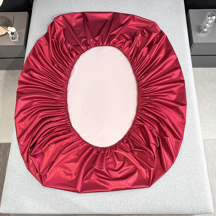 91家纺网 家纺一手货源 找家纺 合纵跨境工厂 2025新款水洗真丝床笠隔尿床单床垫保护套跨境外贸JIT一件代发TEMU亚马逊希音包过核价TPU防水床笠 \" 玛瑙红