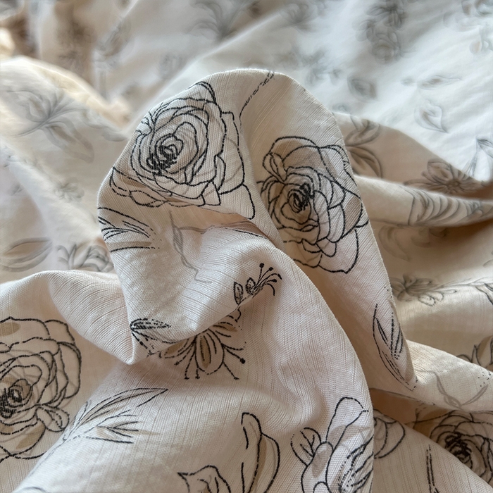 91家纺网 家纺一手货源 找家纺 原素 2025少女心云感双层纱皱皱边花卉四件套 花期