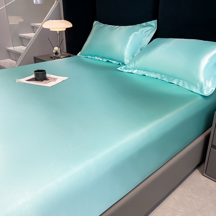 91家纺网 家纺一手货源 找家纺 合纵跨境工厂 2025新款水洗真丝床笠隔尿床单床垫保护套跨境外贸JIT一件代发TEMU亚马逊希音包过核价TPU防水床笠 \\\" 天之蓝