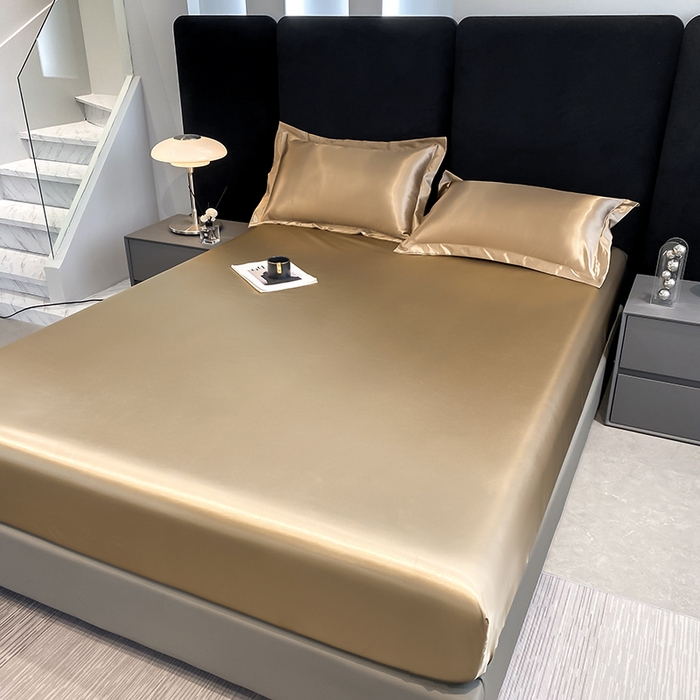 91家纺网 家纺一手货源 找家纺 合纵跨境工厂 2025新款水洗真丝床笠隔尿床单床垫保护套跨境外贸JIT一件代发TEMU亚马逊希音包过核价TPU防水床笠 \" 香槟金