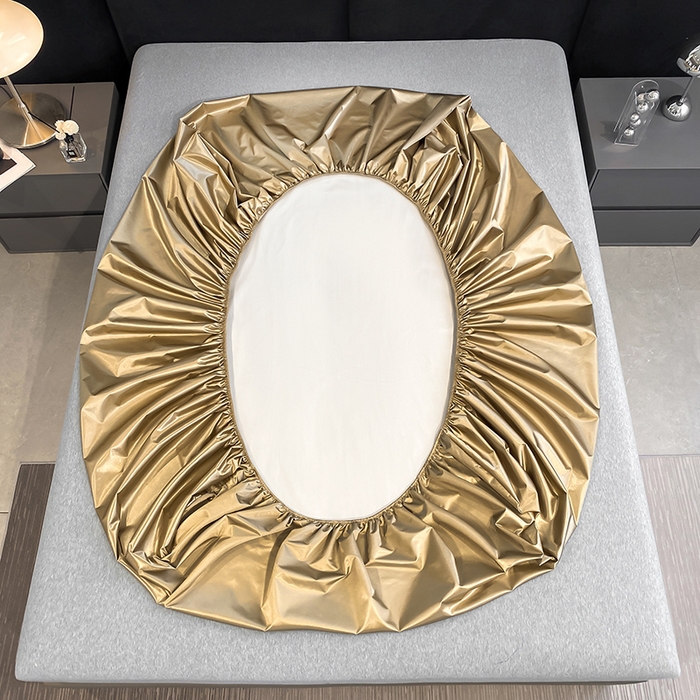 91家纺网 家纺一手货源 找家纺 合纵跨境工厂 2025新款水洗真丝床笠隔尿床单床垫保护套跨境外贸JIT一件代发TEMU亚马逊希音包过核价TPU防水床笠 \" 香槟金