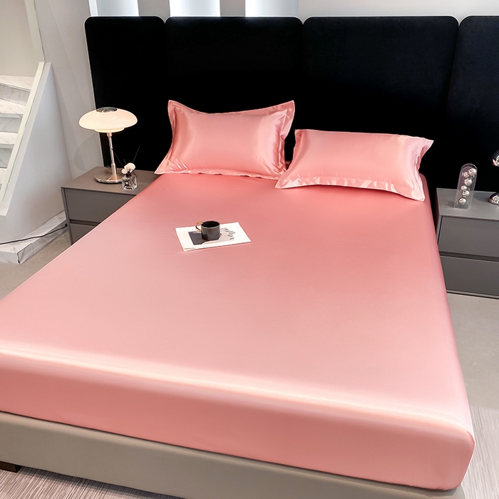 91家纺网 家纺一手货源 找家纺 合纵跨境工厂 2025新款水洗真丝床笠隔尿床单床垫保护套跨境外贸JIT一件代发TEMU亚马逊希音包过核价TPU防水床笠 \" 胭脂玉