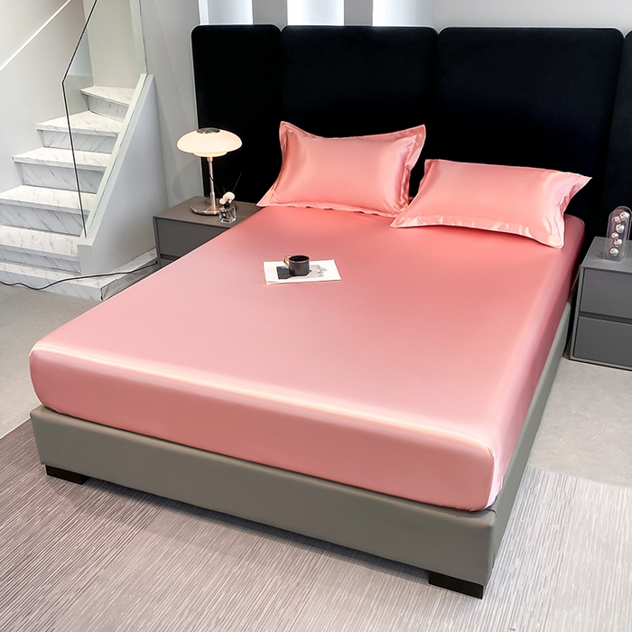 91家纺网 家纺一手货源 找家纺 合纵跨境工厂 2025新款水洗真丝床笠隔尿床单床垫保护套跨境外贸JIT一件代发TEMU亚马逊希音包过核价TPU防水床笠 \" 胭脂玉