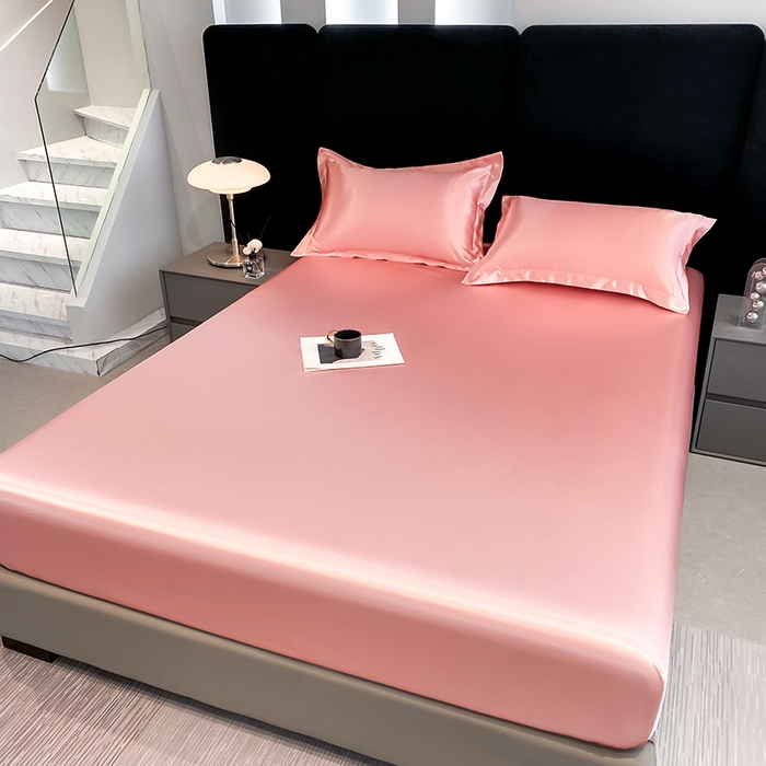 91家纺网 家纺一手货源 找家纺 合纵跨境工厂 2025新款水洗真丝床笠隔尿床单床垫保护套跨境外贸JIT一件代发TEMU亚马逊希音包过核价TPU防水床笠 \" 胭脂玉