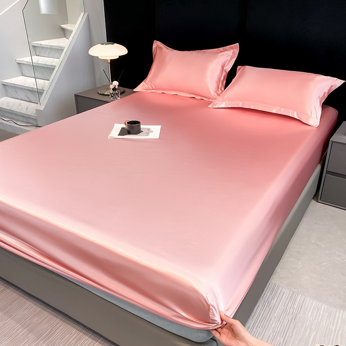 91家纺网 家纺一手货源 找家纺 合纵跨境工厂 2025新款水洗真丝床笠隔尿床单床垫保护套跨境外贸JIT一件代发TEMU亚马逊希音包过核价TPU防水床笠 \" 胭脂玉