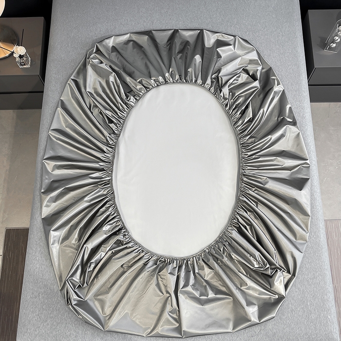 91家纺网 家纺一手货源 找家纺 合纵跨境工厂 2025新款水洗真丝床笠隔尿床单床垫保护套跨境外贸JIT一件代发TEMU亚马逊希音包过核价TPU防水床笠 \" 银灰色