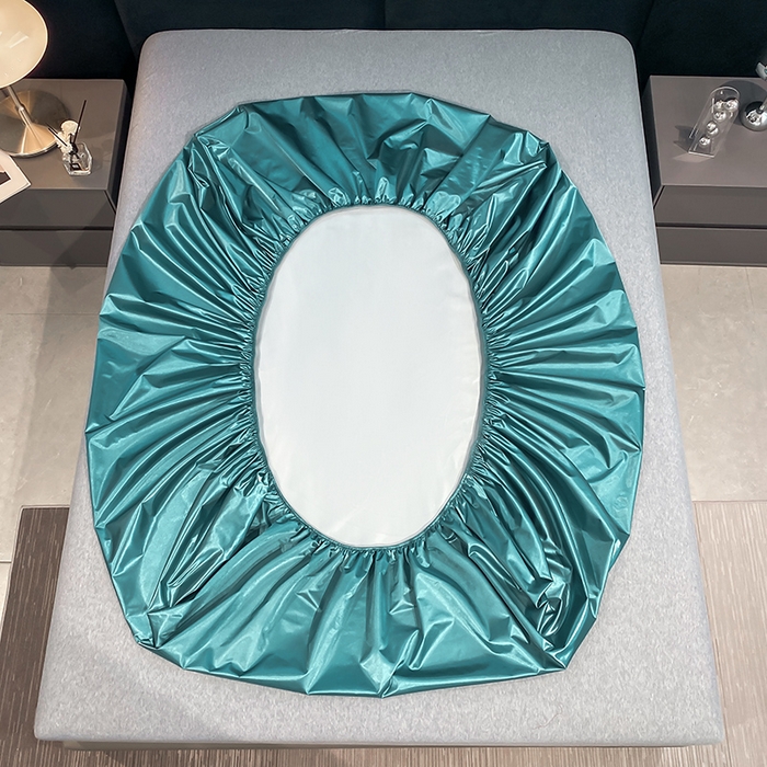 91家纺网 家纺一手货源 找家纺 合纵跨境工厂 2025新款水洗真丝床笠隔尿床单床垫保护套跨境外贸JIT一件代发TEMU亚马逊希音包过核价TPU防水床笠 \" 月光蓝