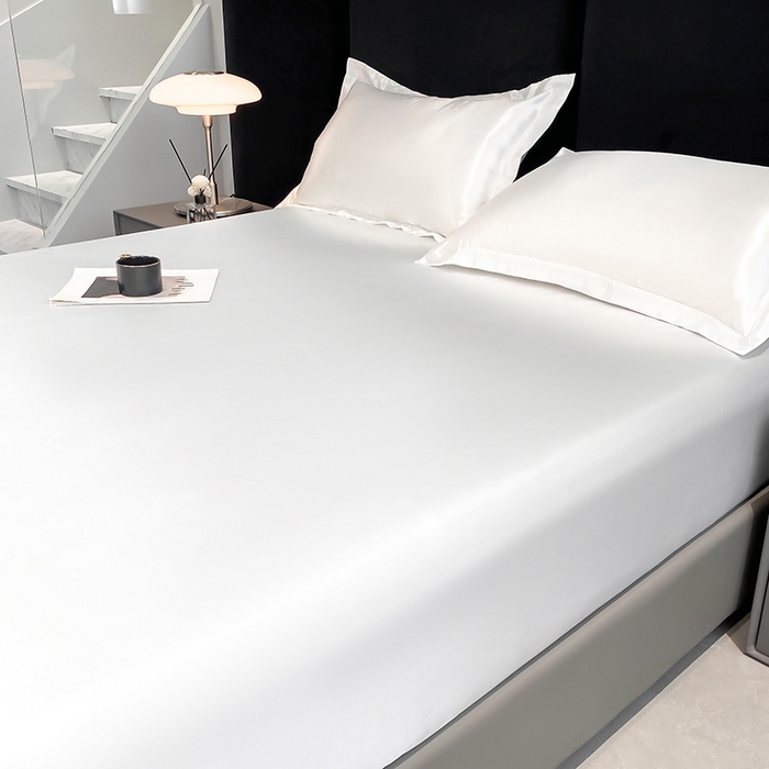 91家纺网 家纺一手货源 找家纺 合纵跨境工厂 2025新款水洗真丝床笠隔尿床单床垫保护套跨境外贸JIT一件代发TEMU亚马逊希音包过核价TPU防水床笠 \" 珍珠白