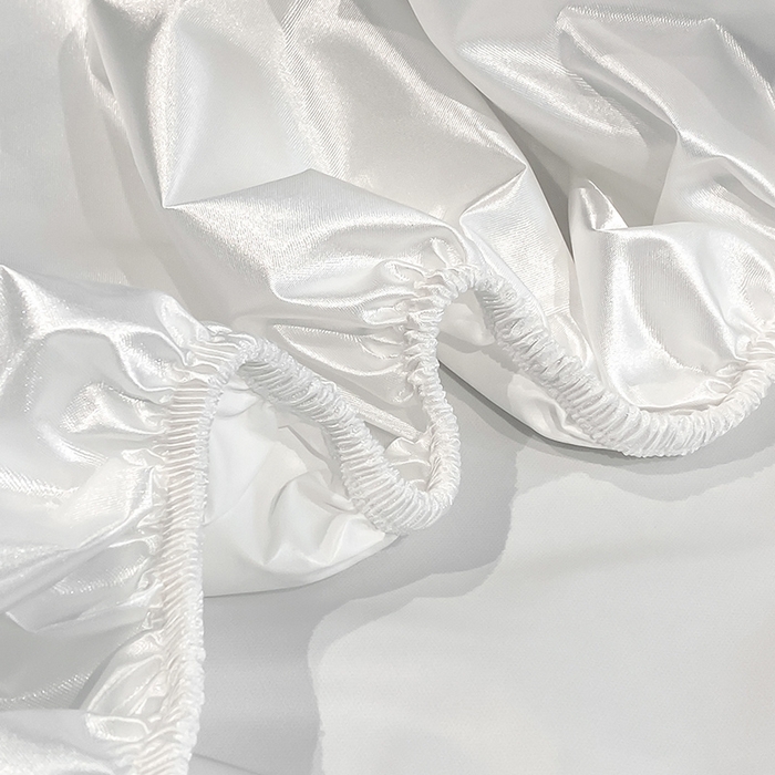 91家纺网 家纺一手货源 找家纺 合纵跨境工厂 2025新款水洗真丝床笠隔尿床单床垫保护套跨境外贸JIT一件代发TEMU亚马逊希音包过核价TPU防水床笠 \" 珍珠白