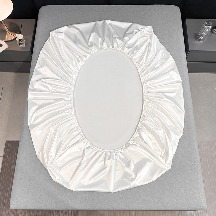 91家纺网 家纺一手货源 找家纺 合纵跨境工厂 2025新款水洗真丝床笠隔尿床单床垫保护套跨境外贸JIT一件代发TEMU亚马逊希音包过核价TPU防水床笠 \" 珍珠白