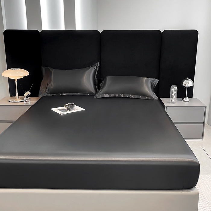 91家纺网 家纺一手货源 找家纺 合纵跨境工厂 2025新款水洗真丝床笠隔尿床单床垫保护套跨境外贸JIT一件代发TEMU亚马逊希音包过核价TPU防水床笠 \\\" 至尊黑