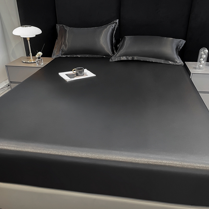 91家纺网 家纺一手货源 找家纺 合纵跨境工厂 2025新款水洗真丝床笠隔尿床单床垫保护套跨境外贸JIT一件代发TEMU亚马逊希音包过核价TPU防水床笠 \\\" 至尊黑
