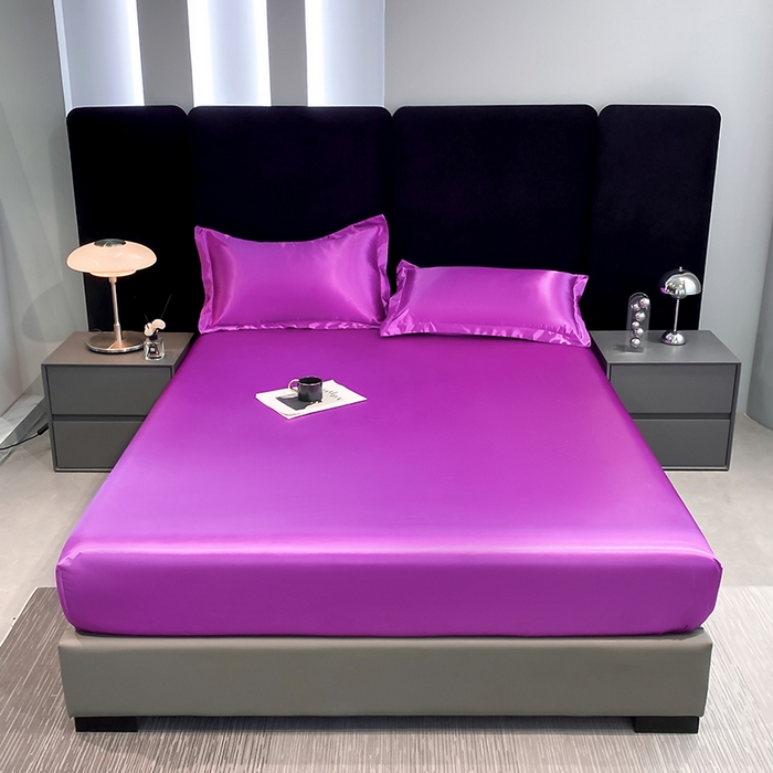 合纵跨境工厂 2025新款水洗真丝床笠隔尿床单床垫保护套跨境外贸JIT一件代发TEMU亚马逊希音包过核价TPU防水床笠 \" 紫罗兰