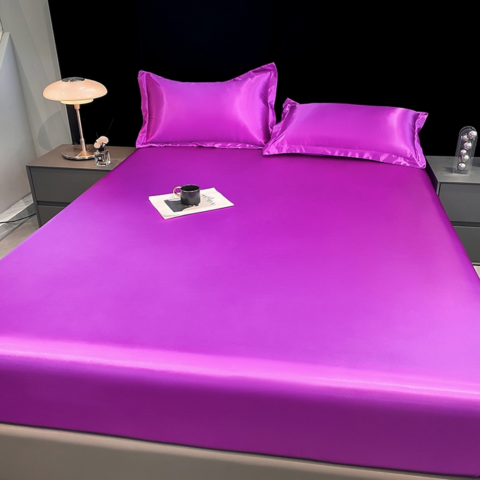 91家纺网 家纺一手货源 找家纺 合纵跨境工厂 2025新款水洗真丝床笠隔尿床单床垫保护套跨境外贸JIT一件代发TEMU亚马逊希音包过核价TPU防水床笠 \" 紫罗兰