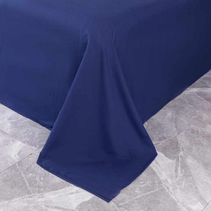 91家纺网 家纺一手货源 找家纺 合纵跨境工厂 2025新款爆款水洗棉单床单跨境外贸JIT一件代发TEMU亚马逊希音包过核价床单单件 藏青色