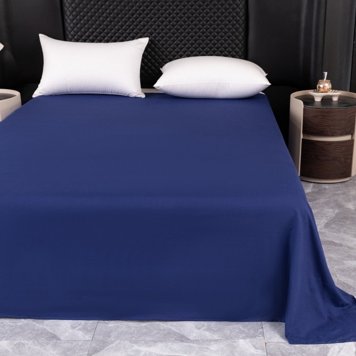 91家纺网 家纺一手货源 找家纺 合纵跨境工厂 2025新款爆款水洗棉单床单跨境外贸JIT一件代发TEMU亚马逊希音包过核价床单单件 藏青色