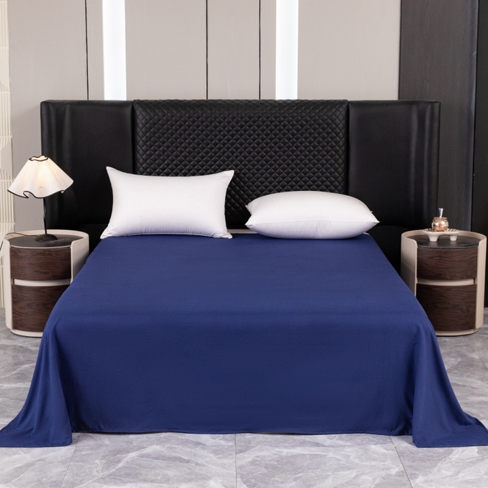 91家纺网 家纺一手货源 找家纺 合纵跨境工厂 2025新款爆款水洗棉单床单跨境外贸JIT一件代发TEMU亚马逊希音包过核价床单单件 藏青色