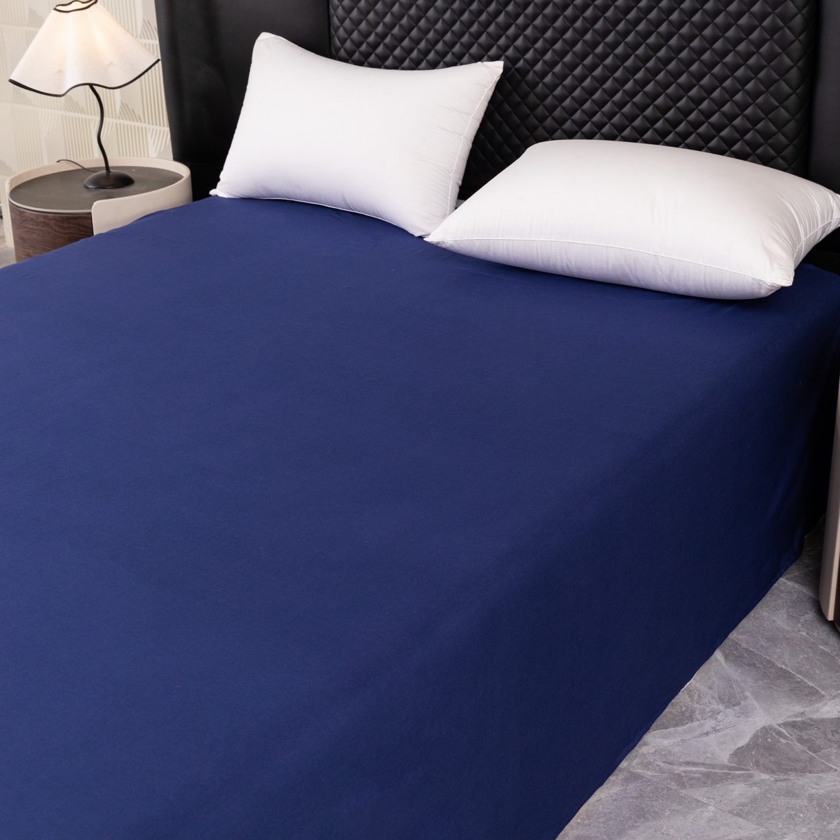 91家纺网 家纺一手货源 找家纺 合纵跨境工厂 2025新款爆款水洗棉单床单跨境外贸JIT一件代发TEMU亚马逊希音包过核价床单单件 藏青色