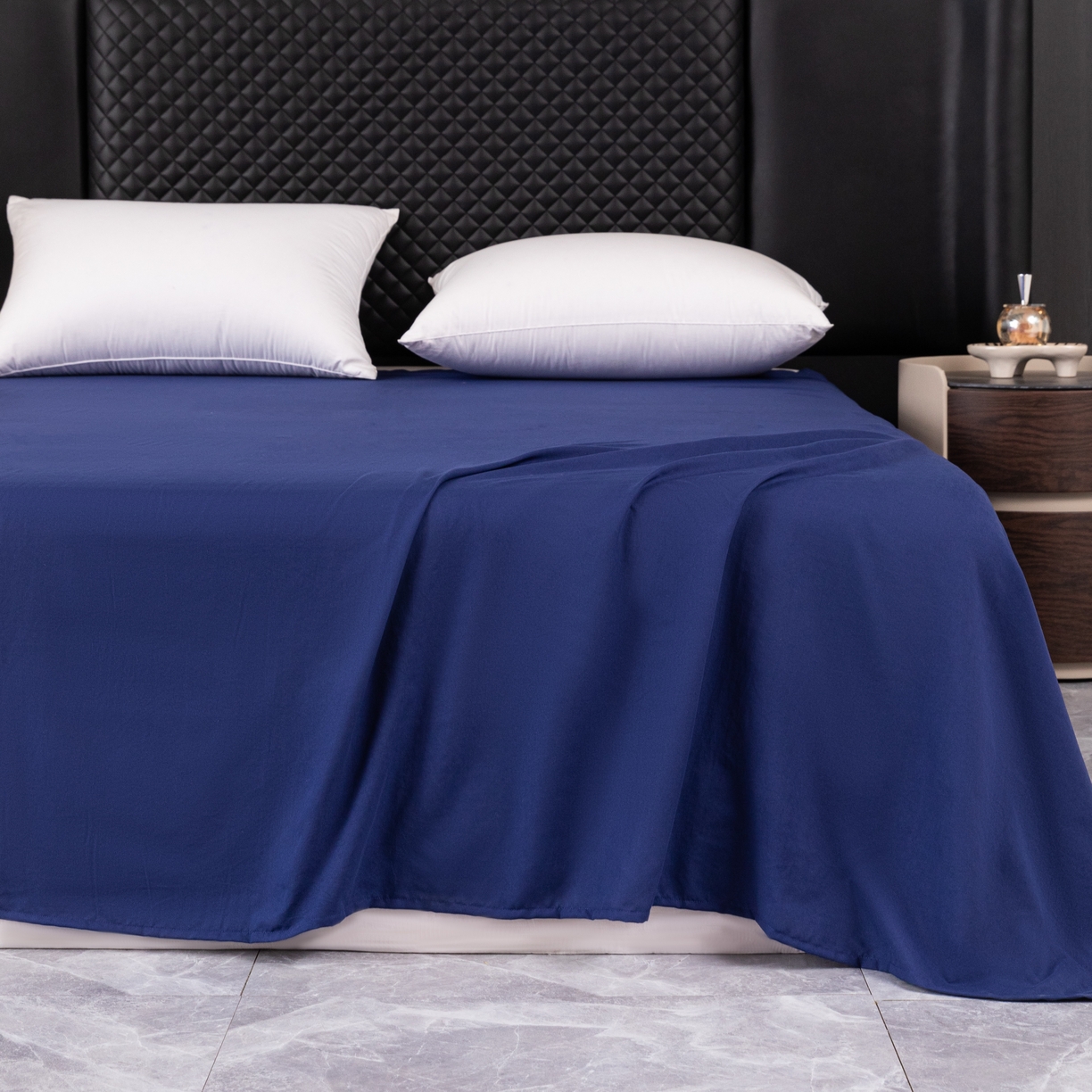 91家纺网 家纺一手货源 找家纺 合纵跨境工厂 2025新款爆款水洗棉单床单跨境外贸JIT一件代发TEMU亚马逊希音包过核价床单单件 藏青色