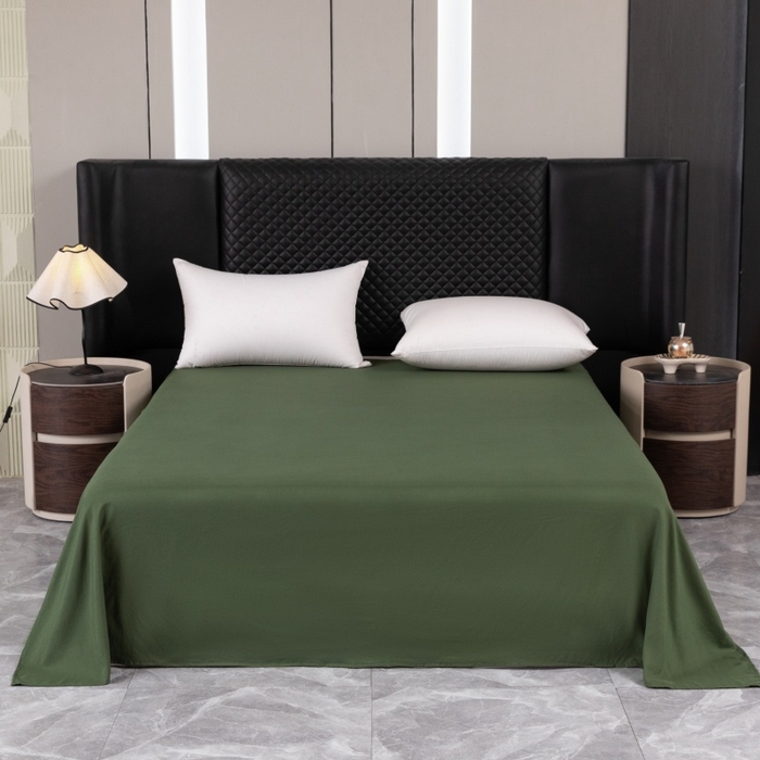 91家纺网 家纺一手货源 找家纺 合纵跨境工厂 2025新款爆款水洗棉单床单跨境外贸JIT一件代发TEMU亚马逊希音包过核价床单单件 军绿色