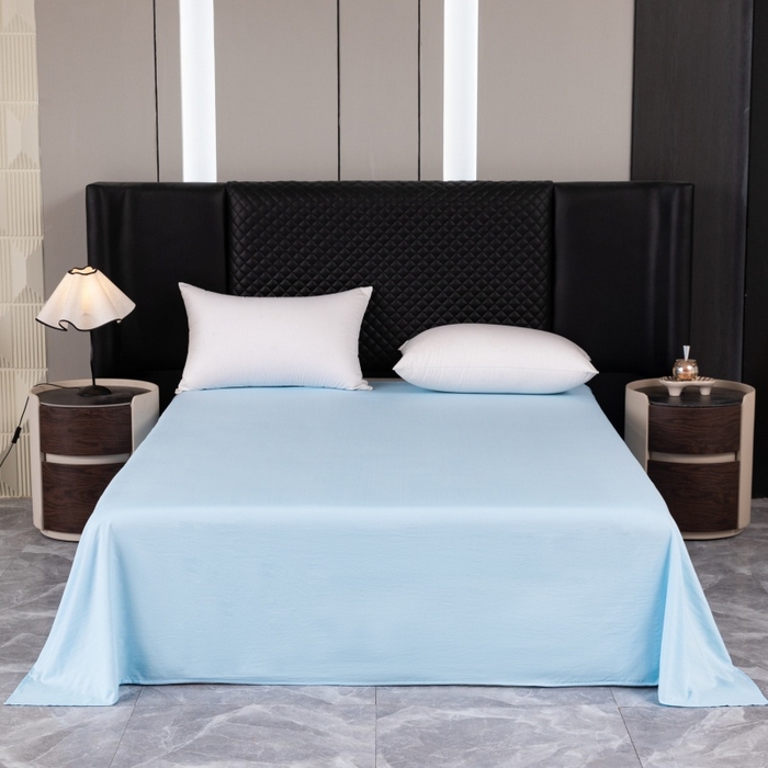 91家纺网 家纺一手货源 找家纺 合纵跨境工厂 2025新款爆款水洗棉单床单跨境外贸JIT一件代发TEMU亚马逊希音包过核价床单单件 天蓝色