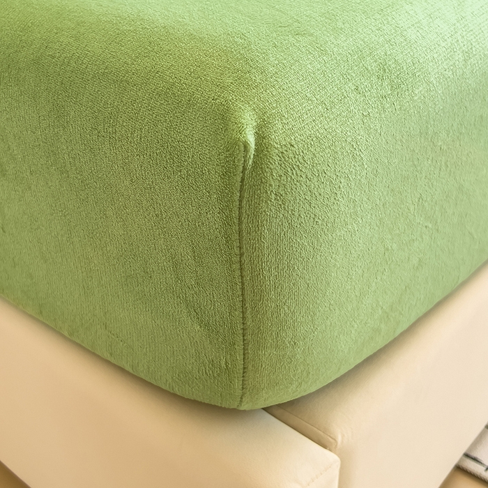 91家纺网 家纺一手货源 找家纺 合纵跨境工厂 2025新款加厚简约牛奶绒刺绣系列跨境外贸JIT一件代发TEMU亚马逊希音包过核价 床笠 松花绿