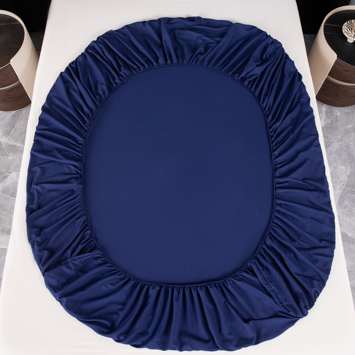 91家纺网 家纺一手货源 找家纺 合纵跨境工厂 2025新款跨境专供爆款水洗棉单床笠跨境外贸JIT一件代发TEMU亚马逊希音包过核价床笠单件 藏青色