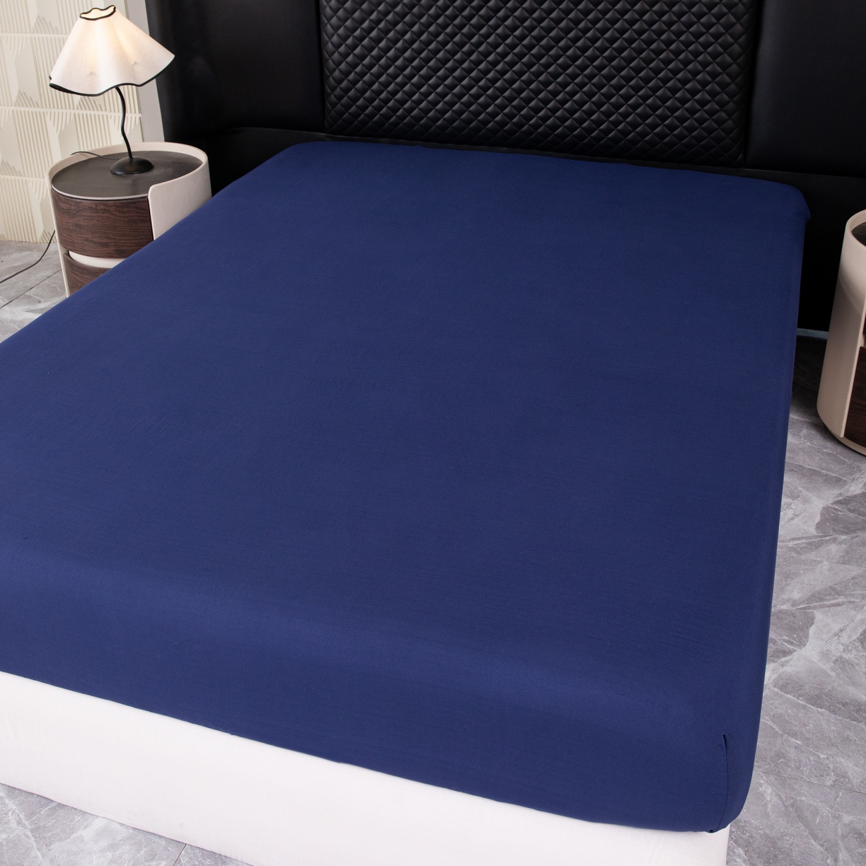 91家纺网 家纺一手货源 找家纺 合纵跨境工厂 2025新款跨境专供爆款水洗棉单床笠跨境外贸JIT一件代发TEMU亚马逊希音包过核价床笠单件 藏青色