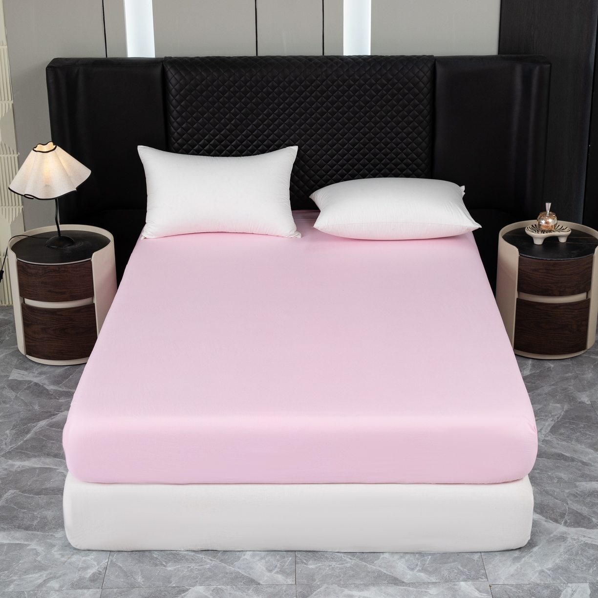 合纵跨境工厂 2025新款跨境专供爆款水洗棉单床笠跨境外贸JIT一件代发TEMU亚马逊希音包过核价床笠单件 粉色