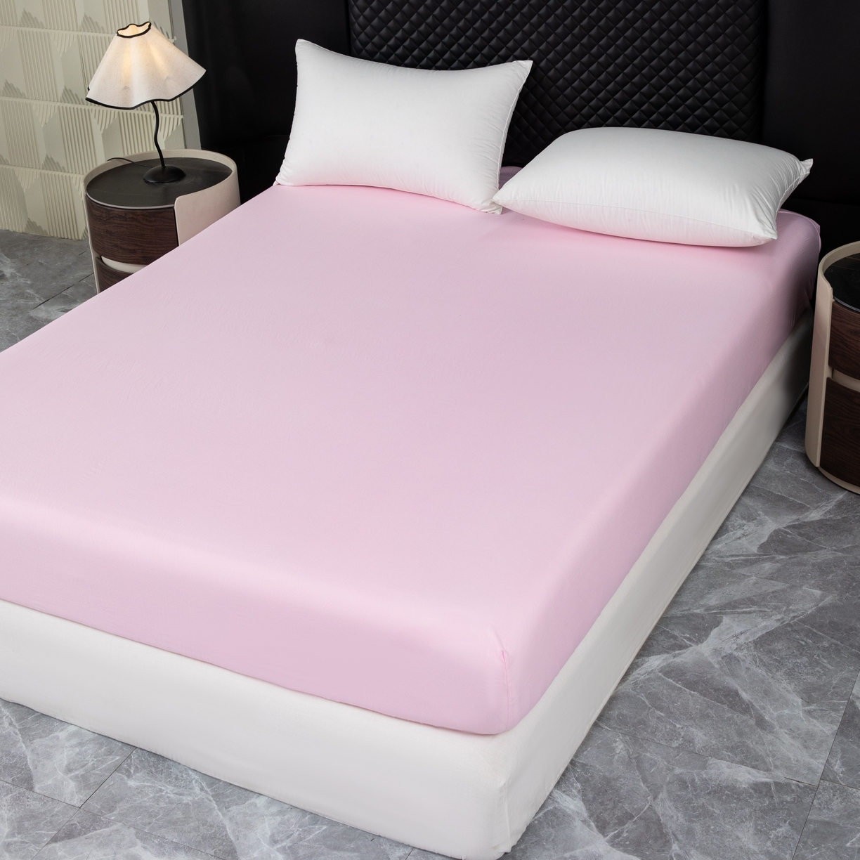 91家纺网 家纺一手货源 找家纺 合纵跨境工厂 2025新款跨境专供爆款水洗棉单床笠跨境外贸JIT一件代发TEMU亚马逊希音包过核价床笠单件 粉色