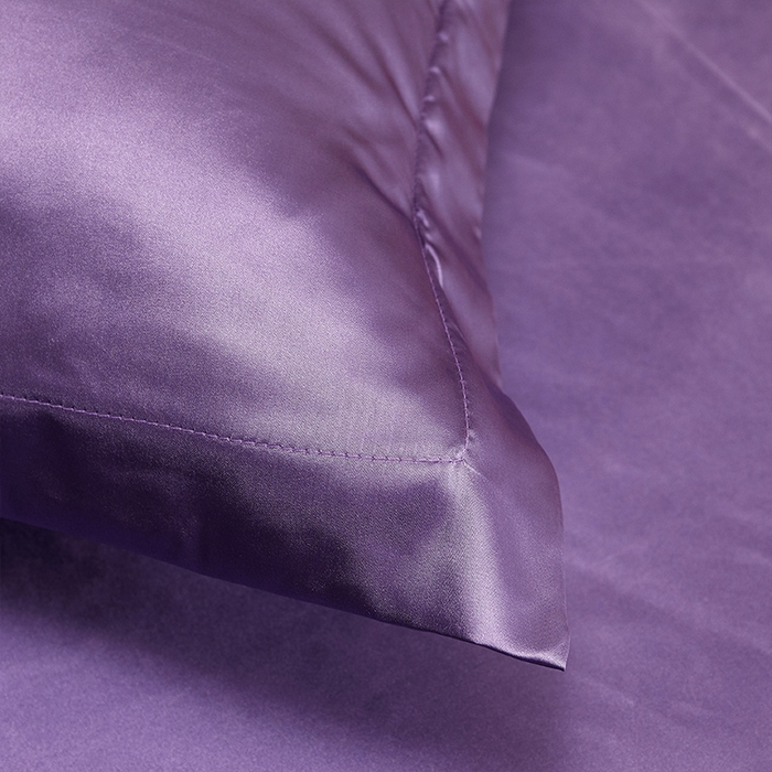 91家纺网 家纺一手货源 找家纺 合纵跨境工厂 新款水洗真丝纯色四件套跨境外贸JIT一件代发TEMU亚马逊希音包过核价冰丝床单款床笠款四件套 典雅紫