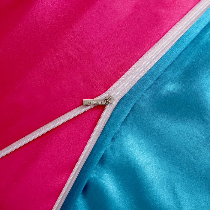 91家纺网 家纺一手货源 找家纺 合纵跨境工厂 新款水洗真丝纯色四件套跨境外贸JIT一件代发TEMU亚马逊希音包过核价冰丝床单款床笠款四件套 湖蓝红