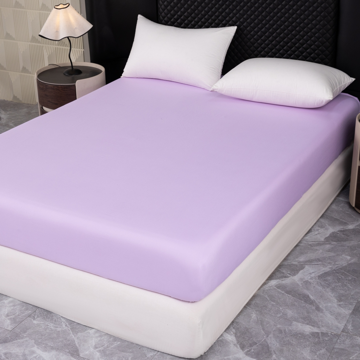 91家纺网 家纺一手货源 找家纺 合纵跨境工厂 2025新款跨境专供爆款水洗棉单床笠跨境外贸JIT一件代发TEMU亚马逊希音包过核价床笠单件 浅紫色