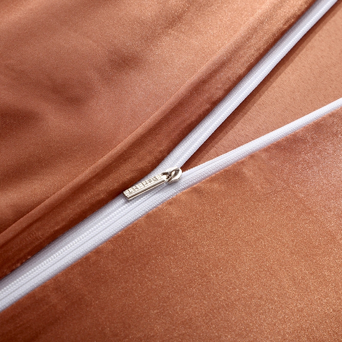 91家纺网 家纺一手货源 找家纺 合纵跨境工厂 新款水洗真丝纯色四件套跨境外贸JIT一件代发TEMU亚马逊希音包过核价冰丝床单款床笠款四件套 咖啡色