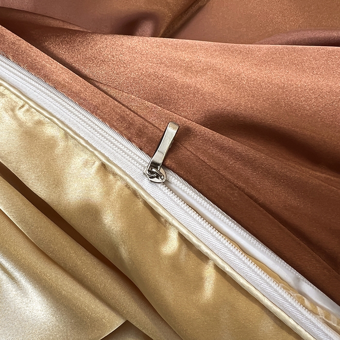 91家纺网 家纺一手货源 找家纺 合纵跨境工厂 新款水洗真丝纯色四件套跨境外贸JIT一件代发TEMU亚马逊希音包过核价冰丝床单款床笠款四件套 咖啡驼