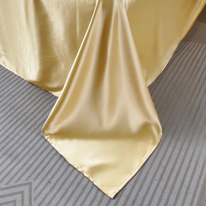 91家纺网 家纺一手货源 找家纺 合纵跨境工厂 新款水洗真丝纯色四件套跨境外贸JIT一件代发TEMU亚马逊希音包过核价冰丝床单款床笠款四件套 咖啡驼