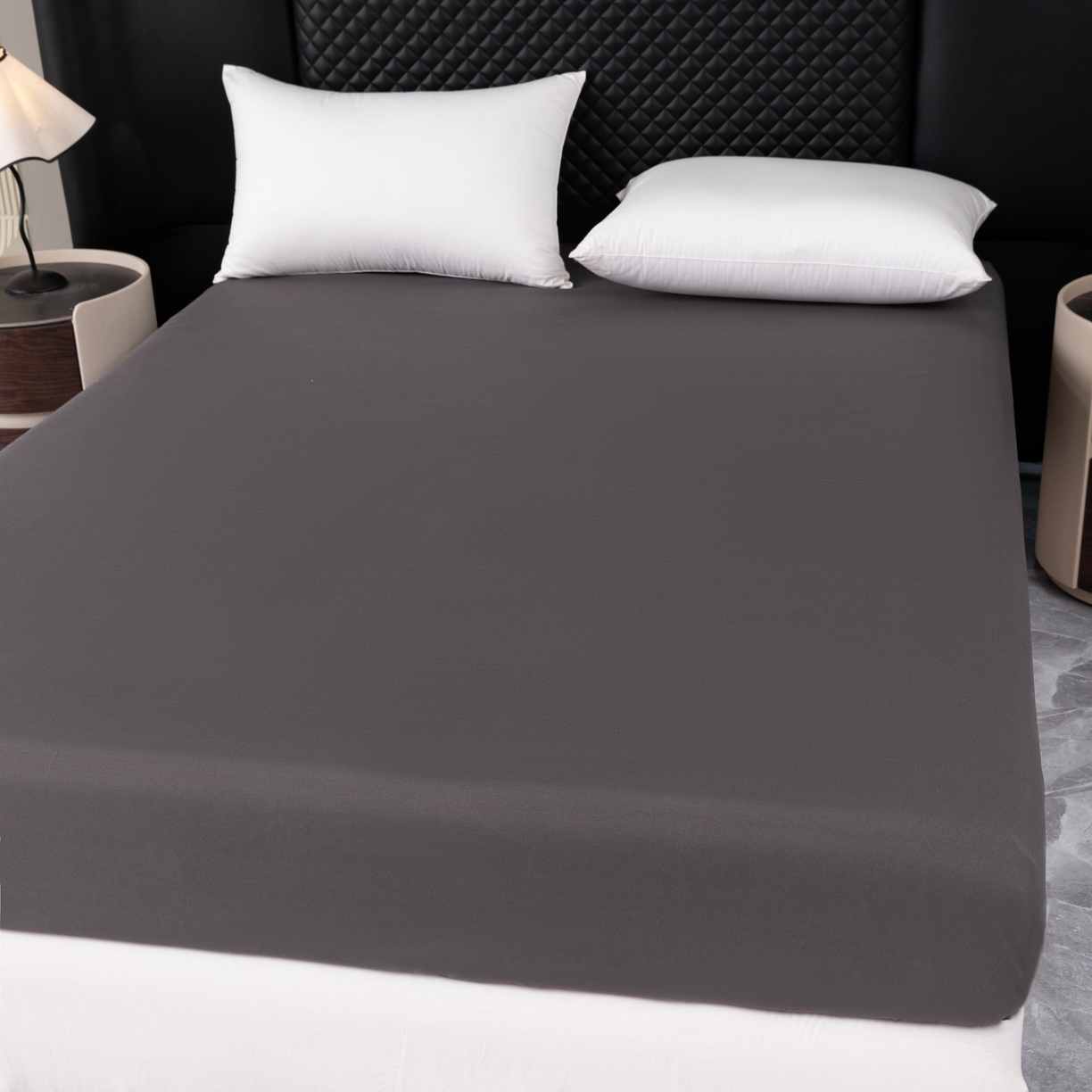 91家纺网 家纺一手货源 找家纺 合纵跨境工厂 2025新款跨境专供爆款水洗棉单床笠跨境外贸JIT一件代发TEMU亚马逊希音包过核价床笠单件 深灰色